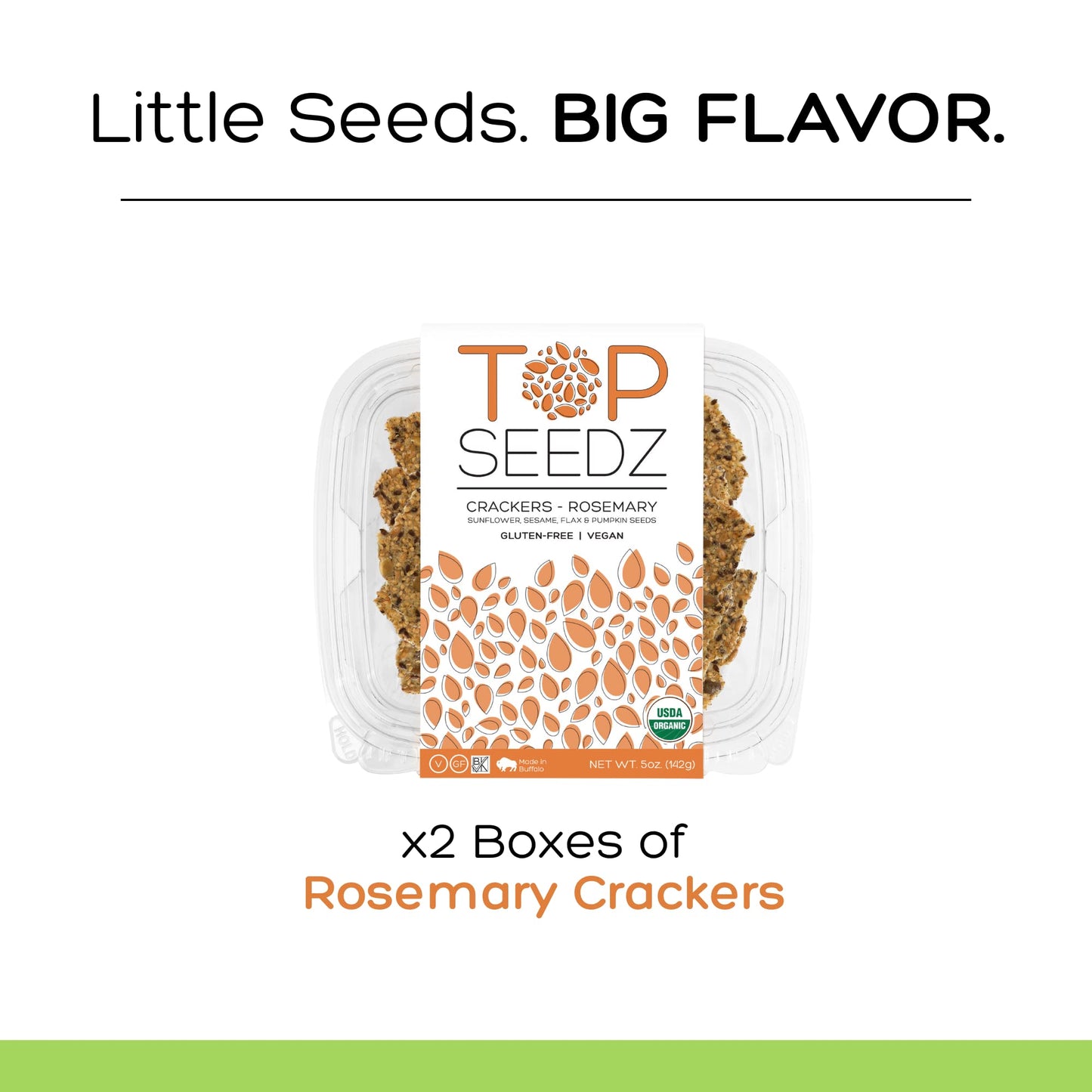 Top Seedz Organic Gluten Free Rosemary Seed  ers, 5 oz (2-Pack), Vegan, Plant-Based Protein, Sunflower, Flax, Sesame, Pumpkin Seeds