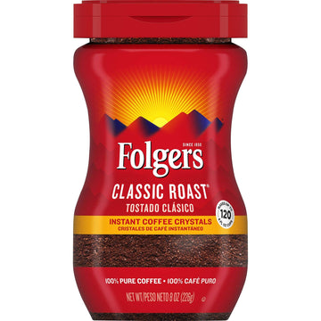 Folgers Classic Roast Instant Coffee, 8-Oz Jar
