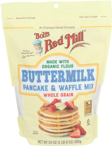 Bobs Red Mill Organic Buttermilk Pancake & Waffle Mix, 24 oz (Pack of 1) - Organic, Kosher, Packaging May Vary