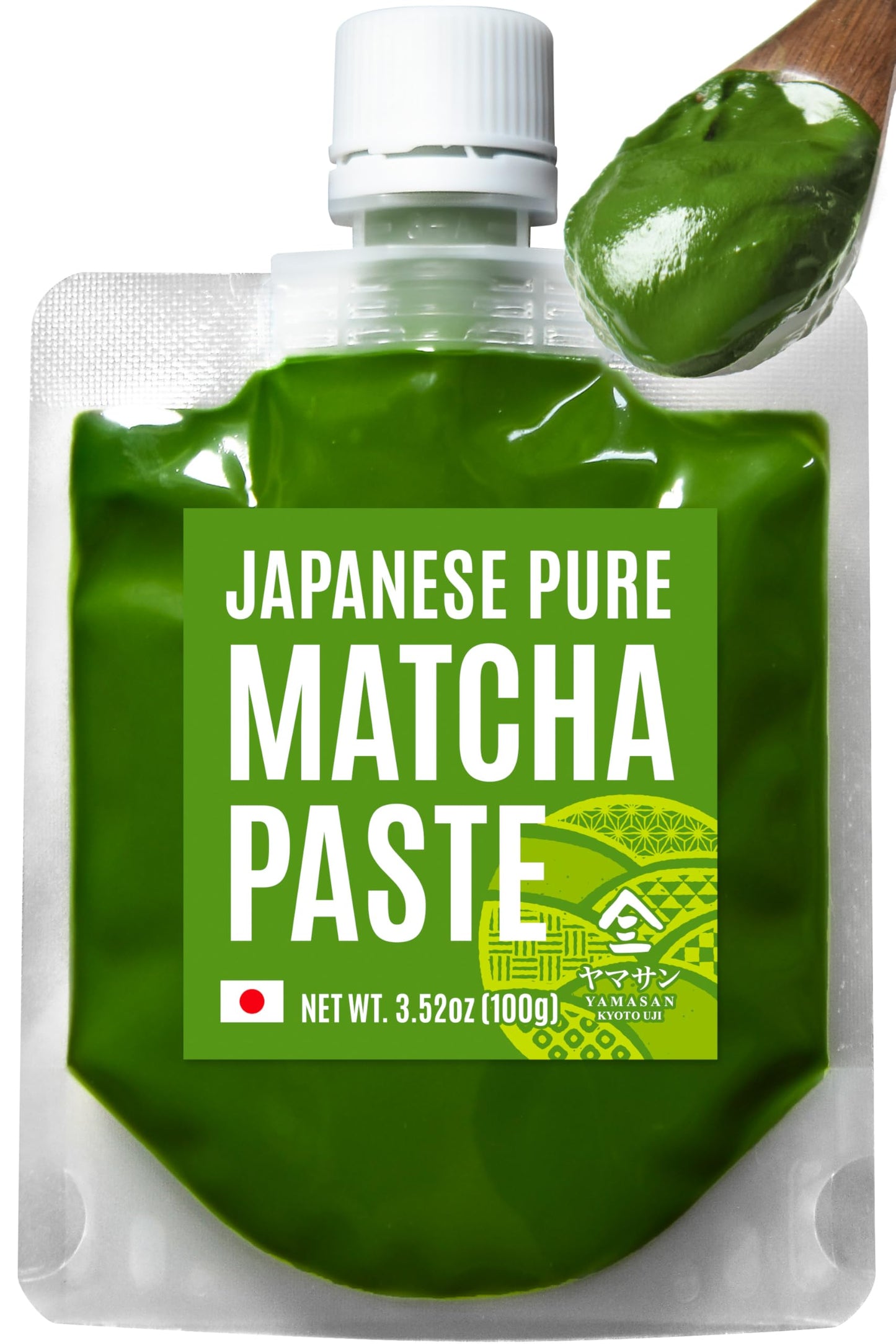 Yamasan Kyoto Uji Japanese Pure Matcha Paste  Handy For Baking And Cooking  Easy To Add Matcha Color And Flavor  No Additives  Gluten-Free  Vegan  Made In Japan 100G(3.52Oz)