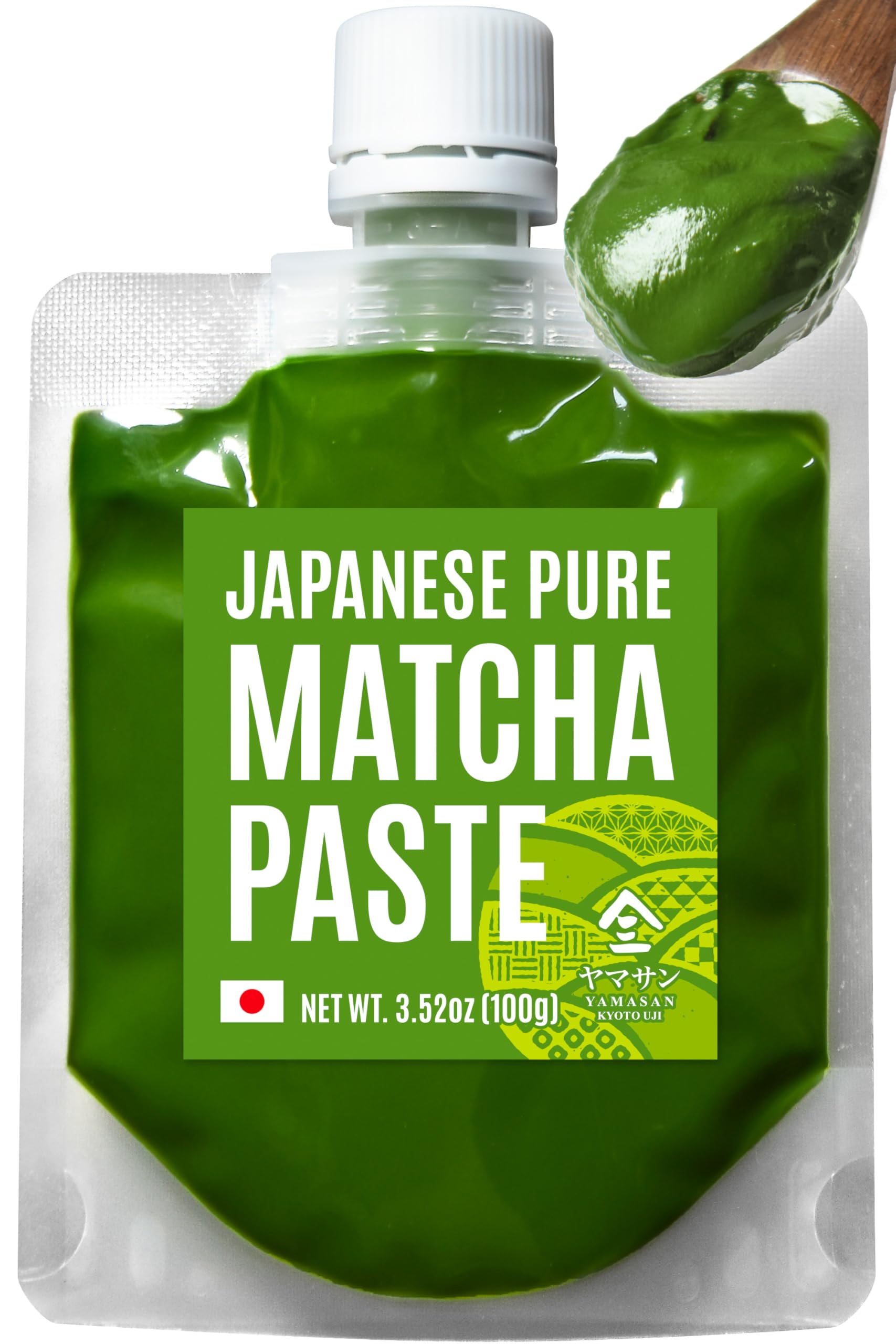 Yamasan Kyoto Uji Japanese Pure Matcha Paste  Handy For Baking And Cooking  Easy To Add Matcha Color And Flavor  No Additives  Gluten-Free  Vegan  Made In Japan 100G(3.52Oz)