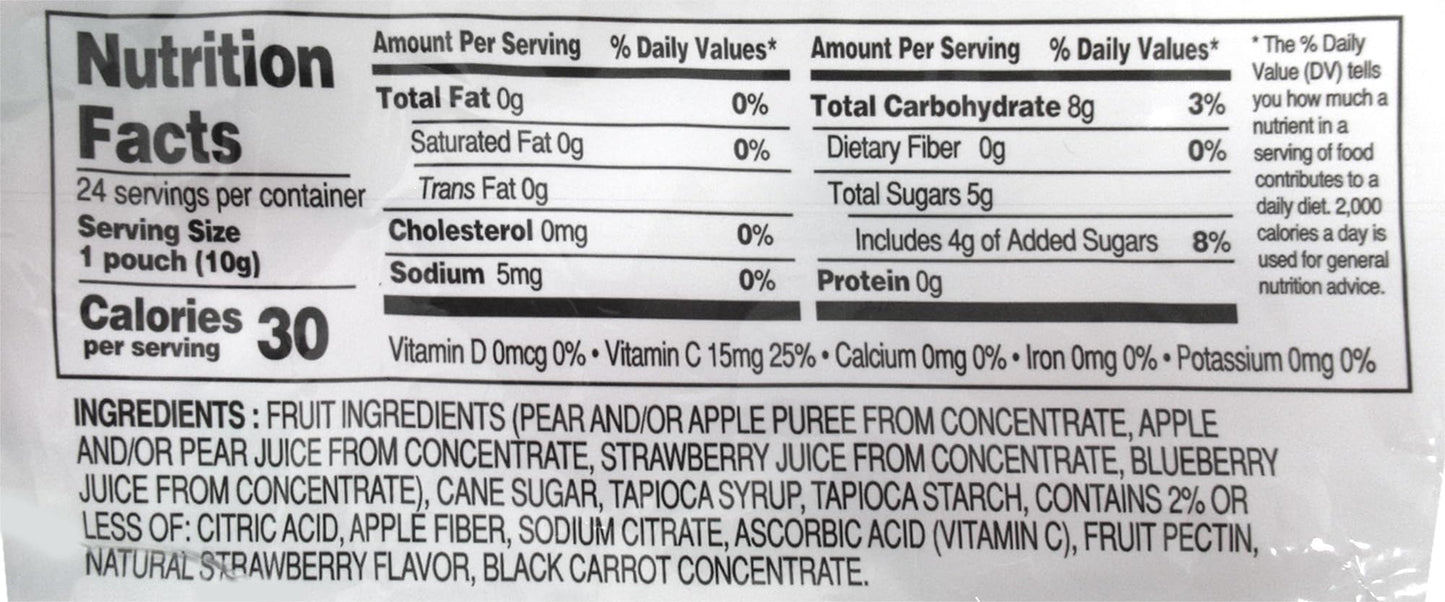 Shefa Strawberry Fruit Sticks, (24 Count) | Real Fruit Snacks | Individually Wrapped | Free Of Artificial Colors, Dyes Or Flavor