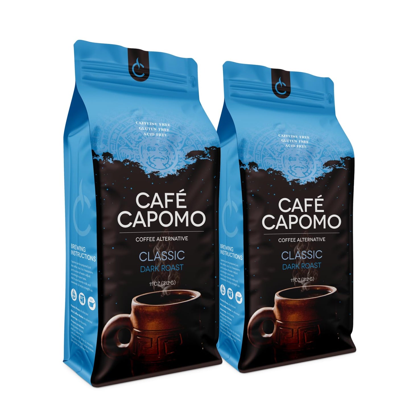 Tattvas Herbs Capomo Coffee Alternative, Classic Dark Roast, 22 oz, Caffeine & Acid Free, Brew Like Coffee
