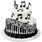 Cyodoos Music Notes Cupcake Toppers, 4 Pcs Black Cardstock, Birthday Cake Decoration Accessories