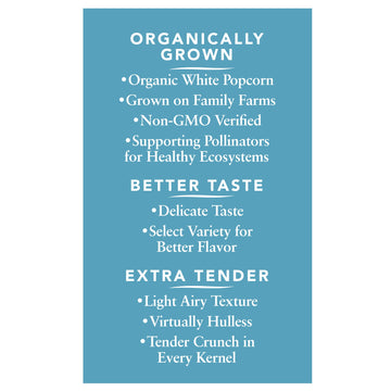 Black Jewell Organic White Popcorn Kernels, Organic Select White, 28.35oz (Pack of 6)