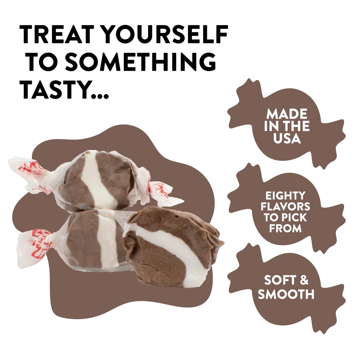 Taffy Town Saltwater Taffy- Cookies & Cream | Gourmet Taffy| Nougat-Style Candy| Soft & Delicious| Sumer Snack Treats| Party Good Candies| 2.5Lbs