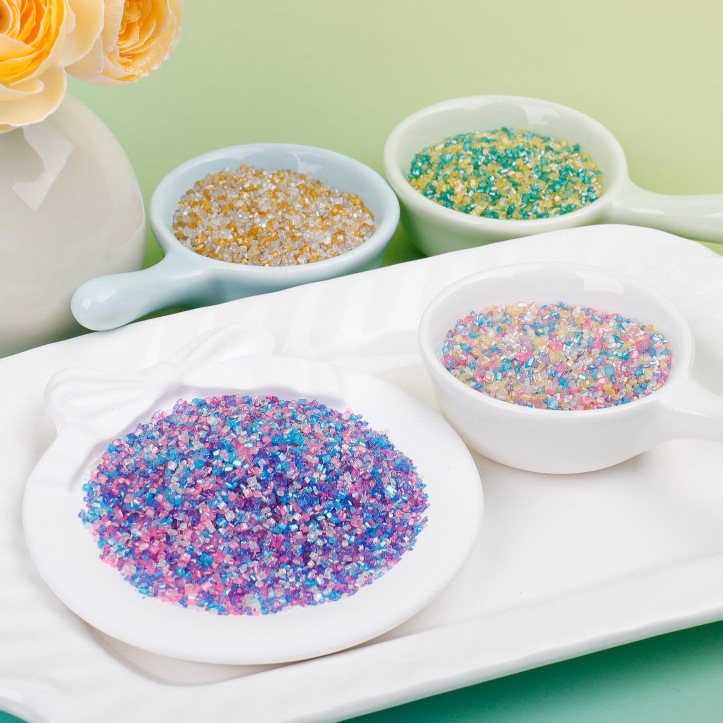 Red and White Sanding Sugar Sprinkles, 4.6 oz Edible Sparkling Sugar Crystals for Baking Topping, Cupcakes, Cookies, Ice Cream &