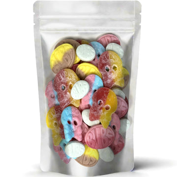 Bubs Swedish Candy Mix - Big Ovals, Skulls, and More - Sweet and Sour Swedish Gummies - 1 Pound of Godis From Sweden (0.5 LB)
