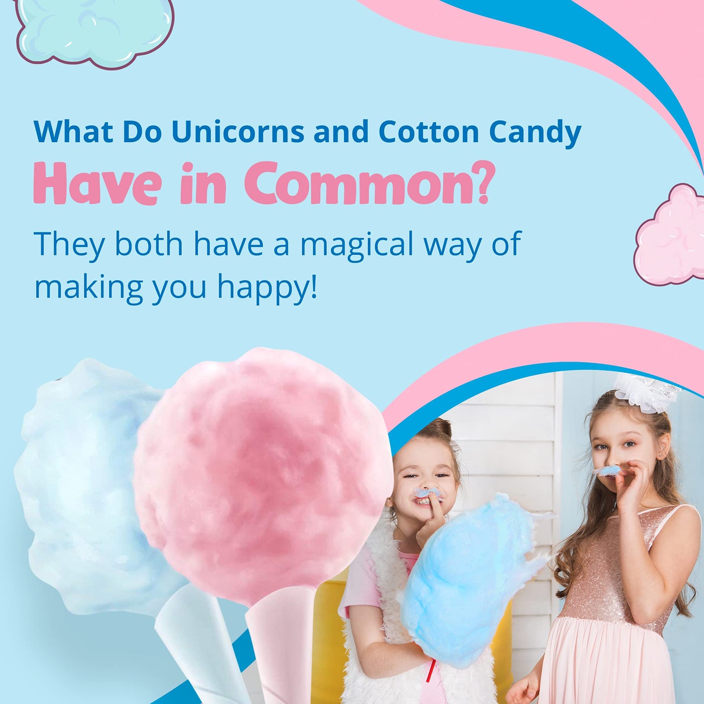 Lieber'S Cotton Candy | 48 Pack Of Light & Fluffy Vintage Candy | Blue & Red Carnival Birthday Party Favors Treats Supplies For