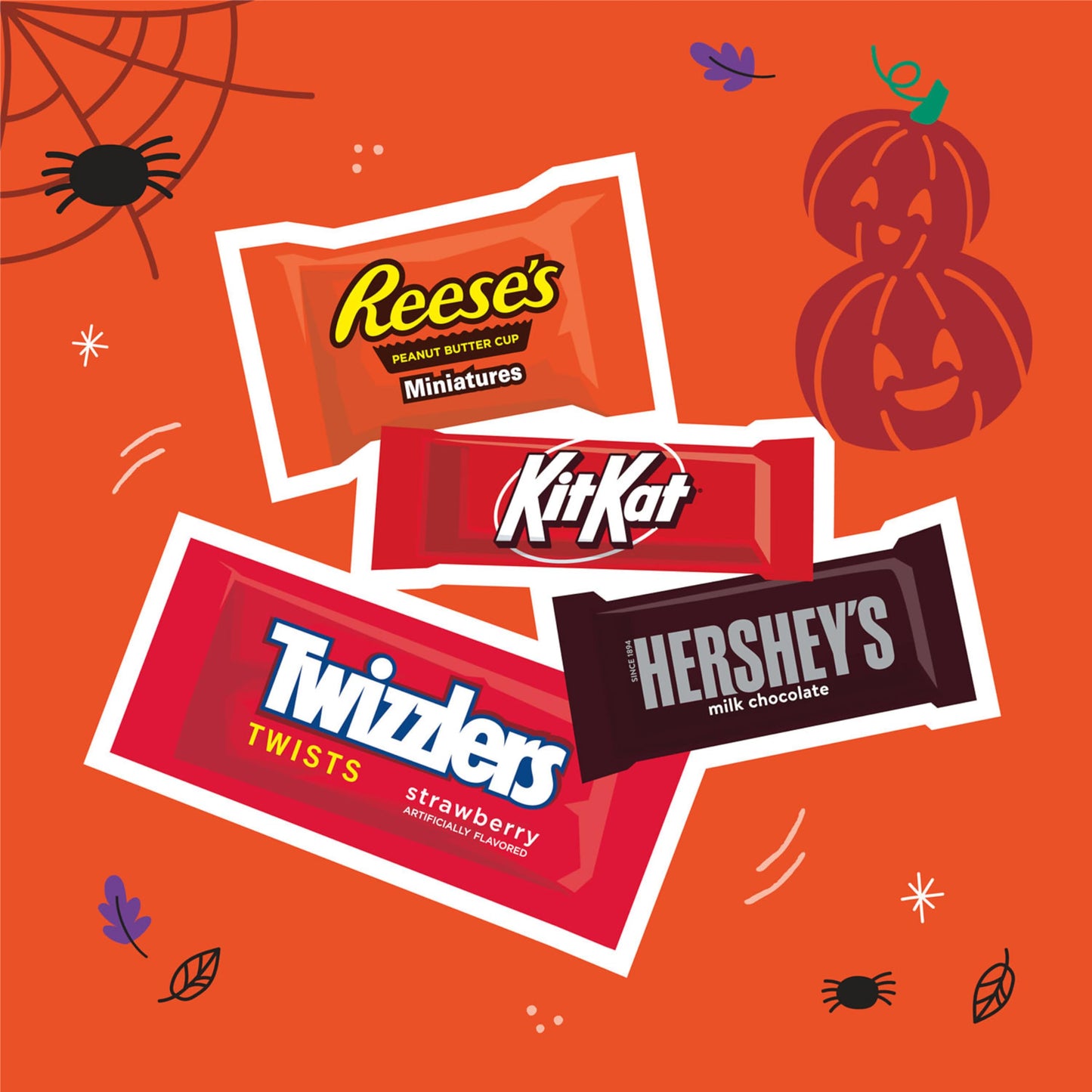 HERSHEYS Miniatures Assorted Flavored  Halloween Candy Bag  13.92 oz (45 Pieces)