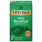 Twinings Of London Irish Breakfast Black Tea Bags, 20 Count