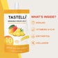 Tastelli Konjac Jelly Drink with Collagen & Vitamin C, 10 Cal, Vegan, Mango Pineapple, 150mL, Pack of 10 Pouches