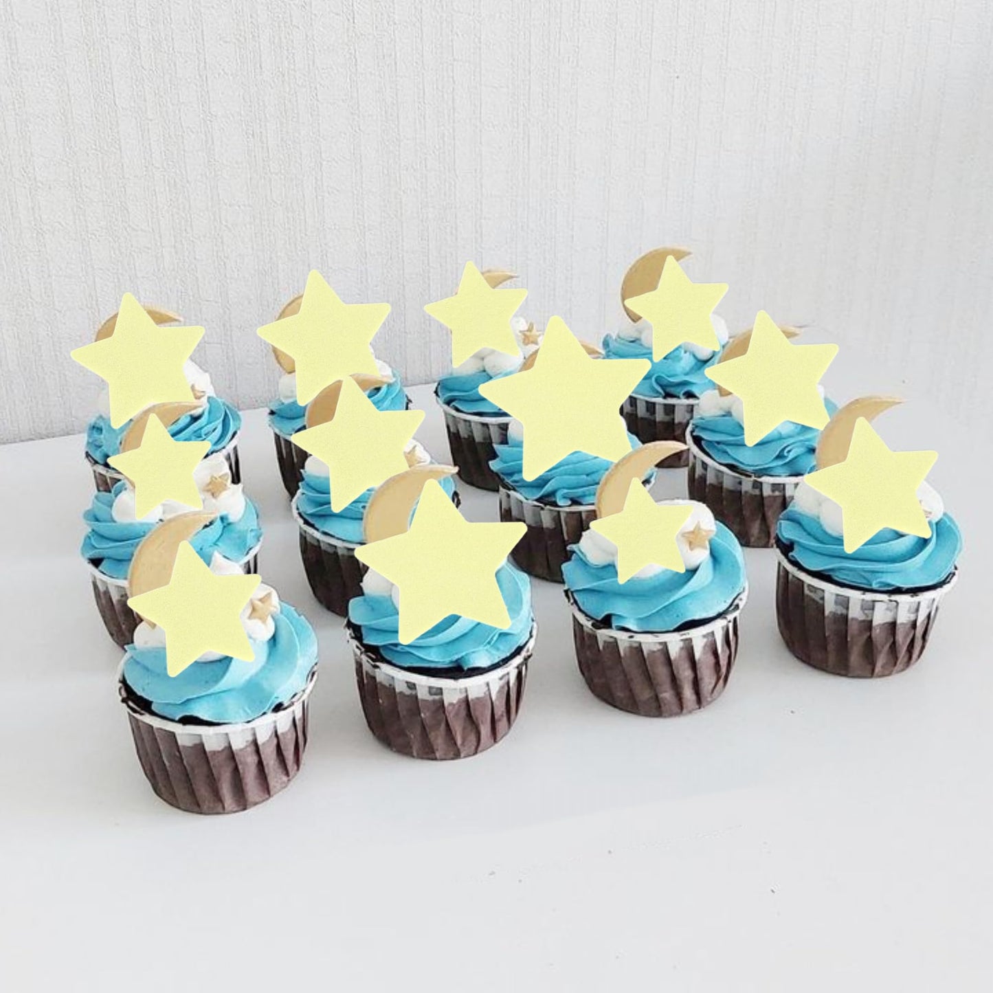 60 Pcs Edible Star Cupcake Toppers Edible Stars For Cake Decorating Twinkle Star Cupcake Picks For Wedding Engagement Bridal Sho