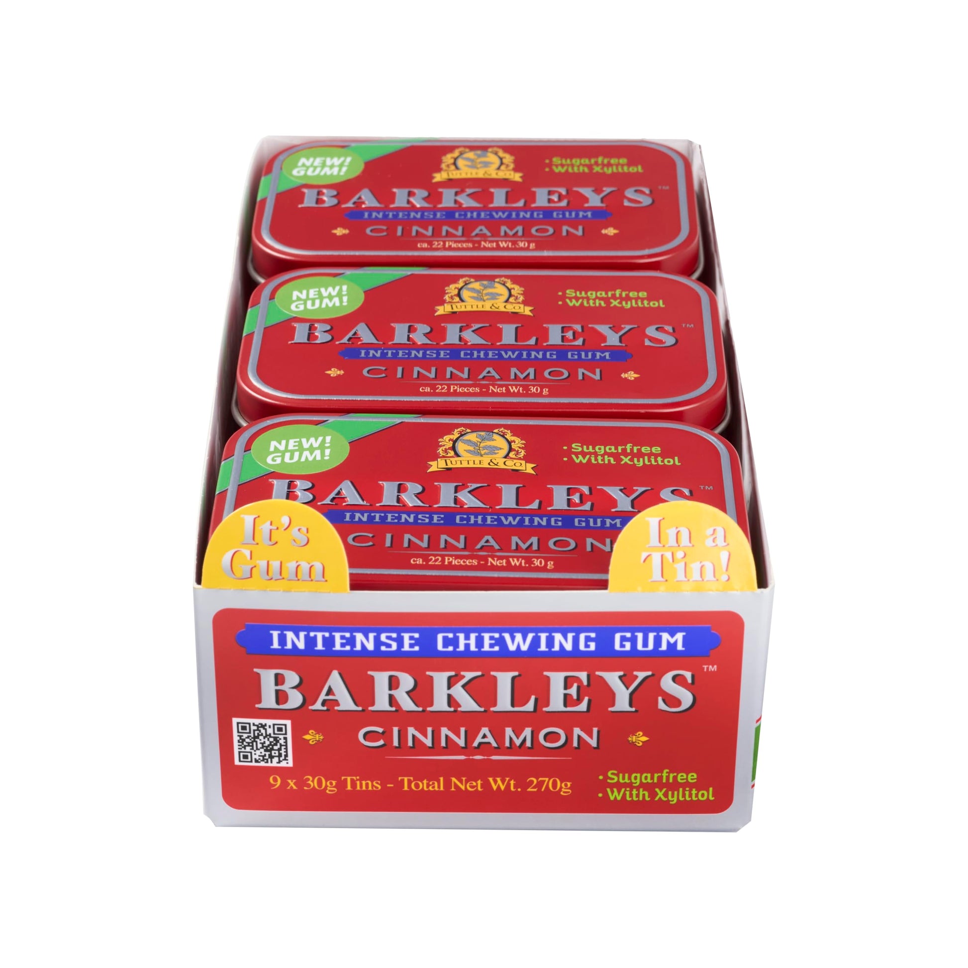 Barkleys Sugar Free Gum, Xylitol Cinnamon Gum-Natural Gum, Breath Refreshing & Long-lasting Flavor -Sugarless Gum, Healthy Gum, 