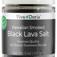 Viva Doria Hawaiian Smoked Black Lava Sea Salt, Fine Grain, 5 Oz Glass Jar