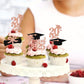 YCTHUNFISH 24 Pack Cupcake Toppers, Rose Gold Graduation 2025 Diploma & Cap Picks, Bamboo Decorations for Parties