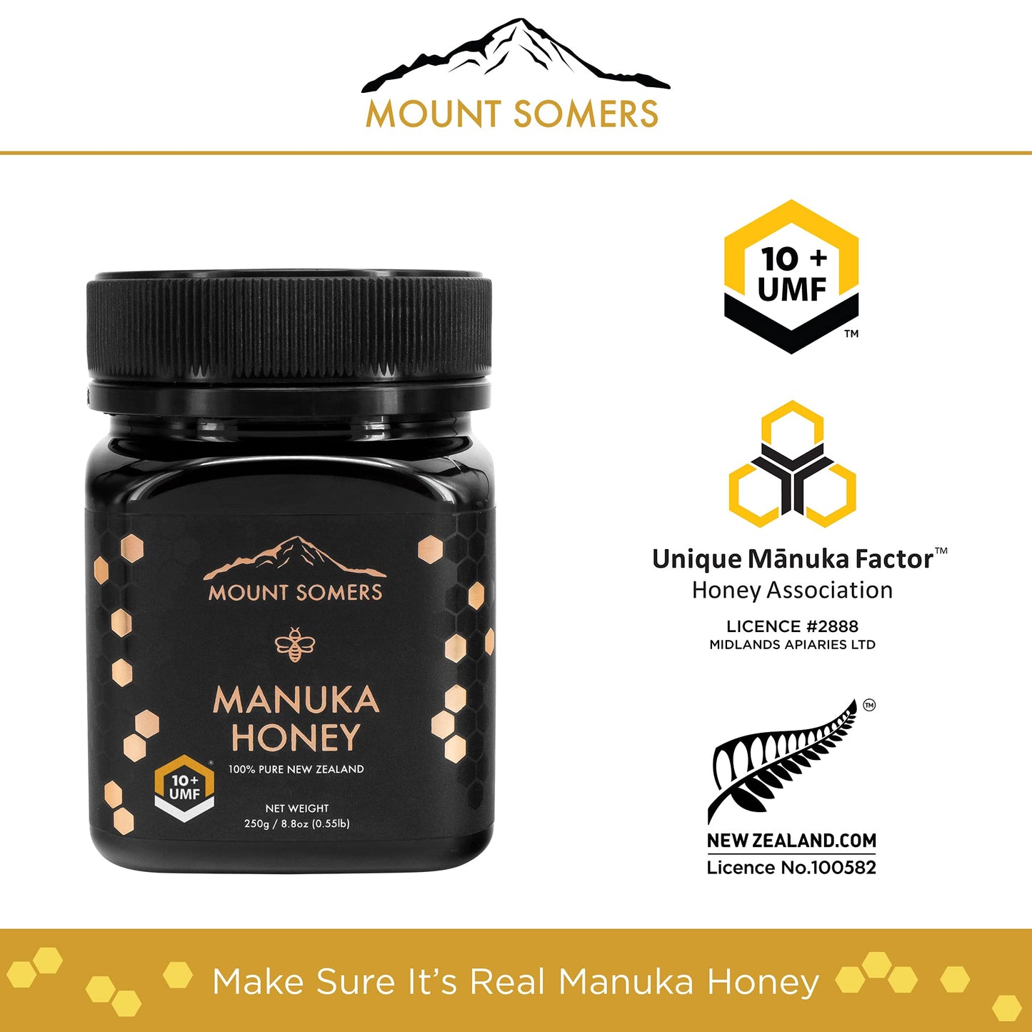 Mount Somers Premium Manuka Honey Mgo 263+ / Umf 10+ - 100% Pure Non Gmo New Zealand Manuka Honey - Genuine Natural Superfood -