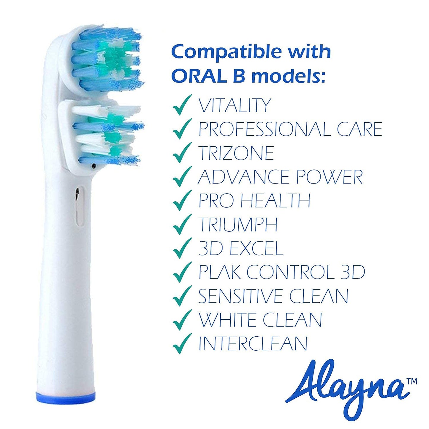 Replacement Brush Heads Compatible With Oral B- Double Clean Design, Pack Of 16 Generic Electric Toothbrush Replacement Heads- F