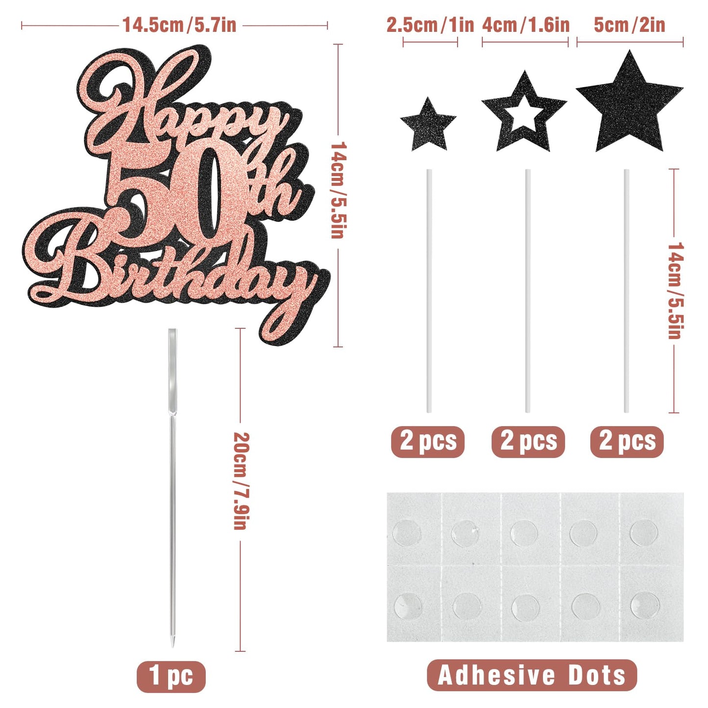 Happy 50Th Birthday Cake Topper 50 Birthday Cake Decorations, Happy 50Th Birthday Anniversary Party Cake Decorations For Men Wom