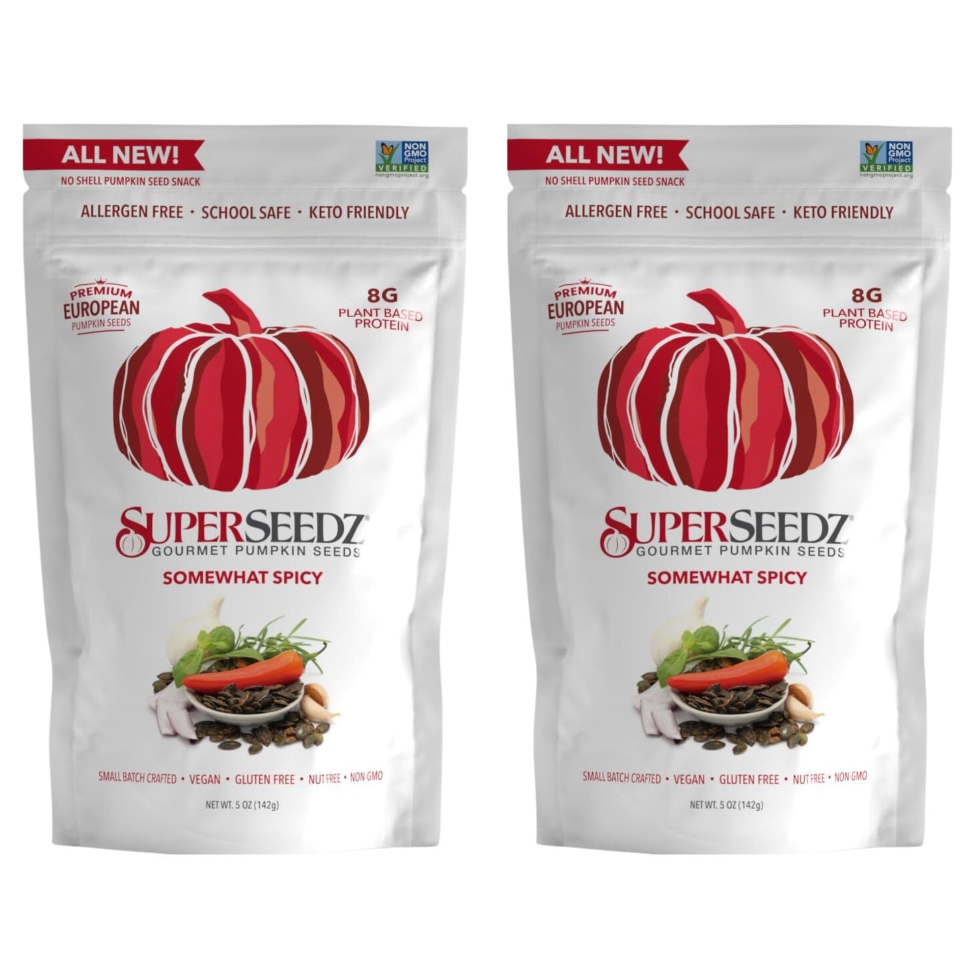 Super Seedz Seed Pumpkin Somewhat Spicy 5 Ounce - Pack of 2