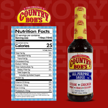 Country Bobs All Purpose Sauce Spicy Hot - A Kick of Ground Red Pepper - Gluten-free All-In-One Sauce for Meat, Chicken, Fish,