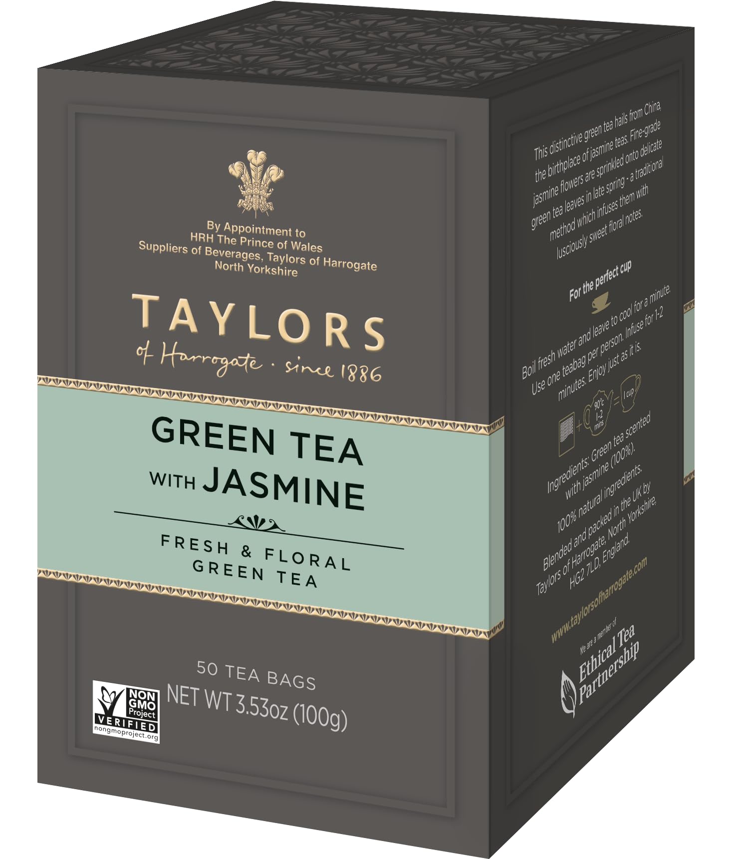 Taylors of Harrogate Green Tea with Jasmine, 50 Teabags, 50 Count