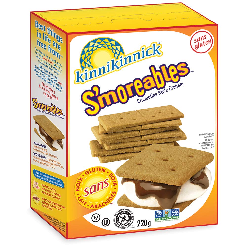 Kinnikinnick Smoreables Graham Style  ers - Gluten Free Vegan - 8 oz Box