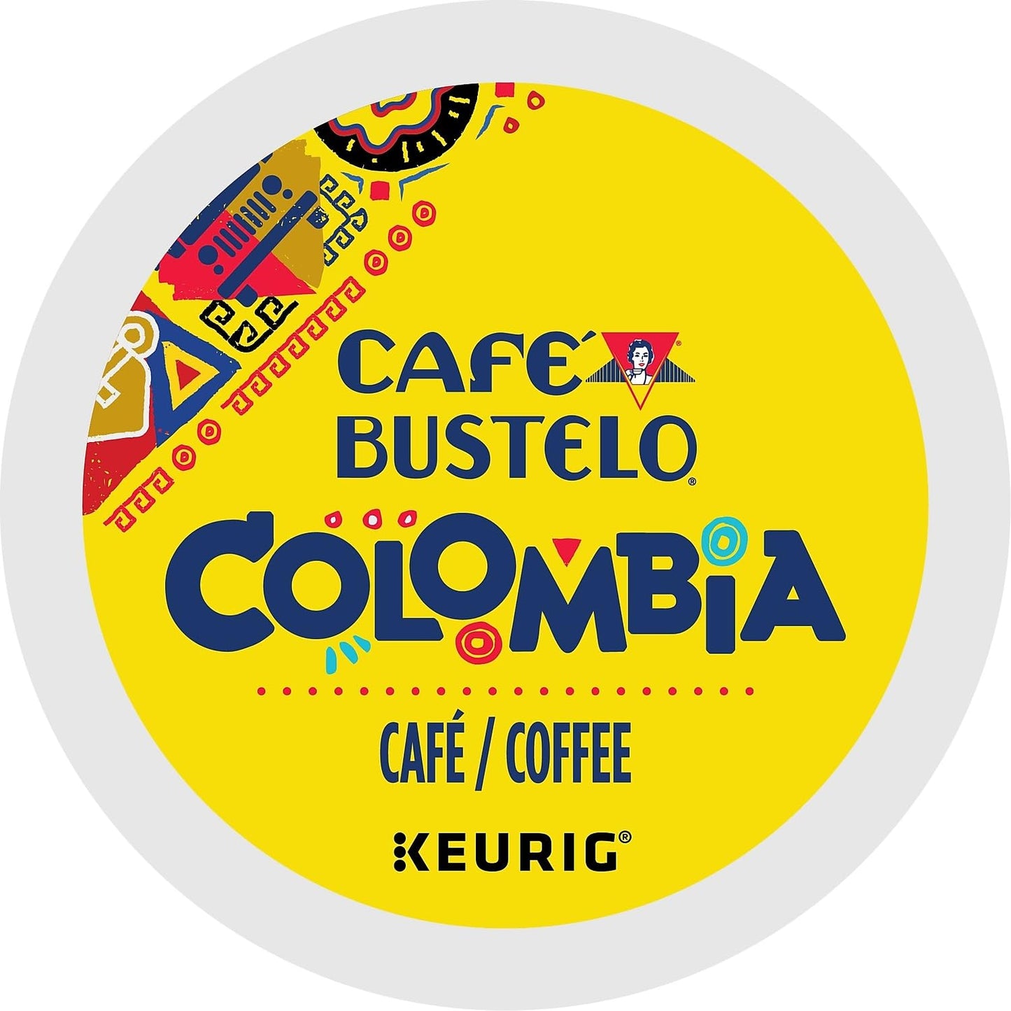 Cafe Bustelo 100% Colombian Coffee K-Cup Pods, Medium Roast, 24 Count, Coffee Color