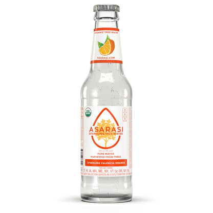 Asarasi Organic Sparkling Valencia Orange Tree Water - 12 Pack