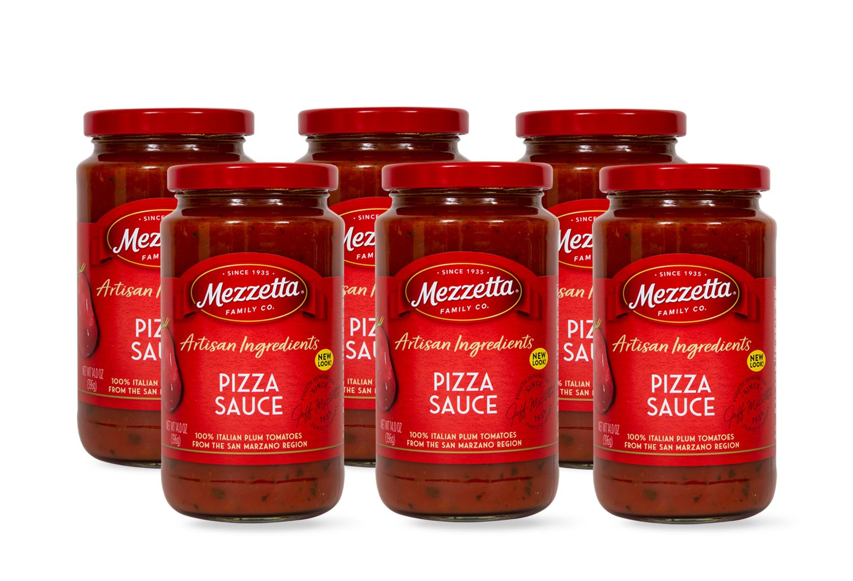 Mezzetta Pizza Sauce 14 Ounce Jar - Traditional Italian Style with Tomatoes, Extra Virgin Olive Oil & Garlic - Gourmet - Authent