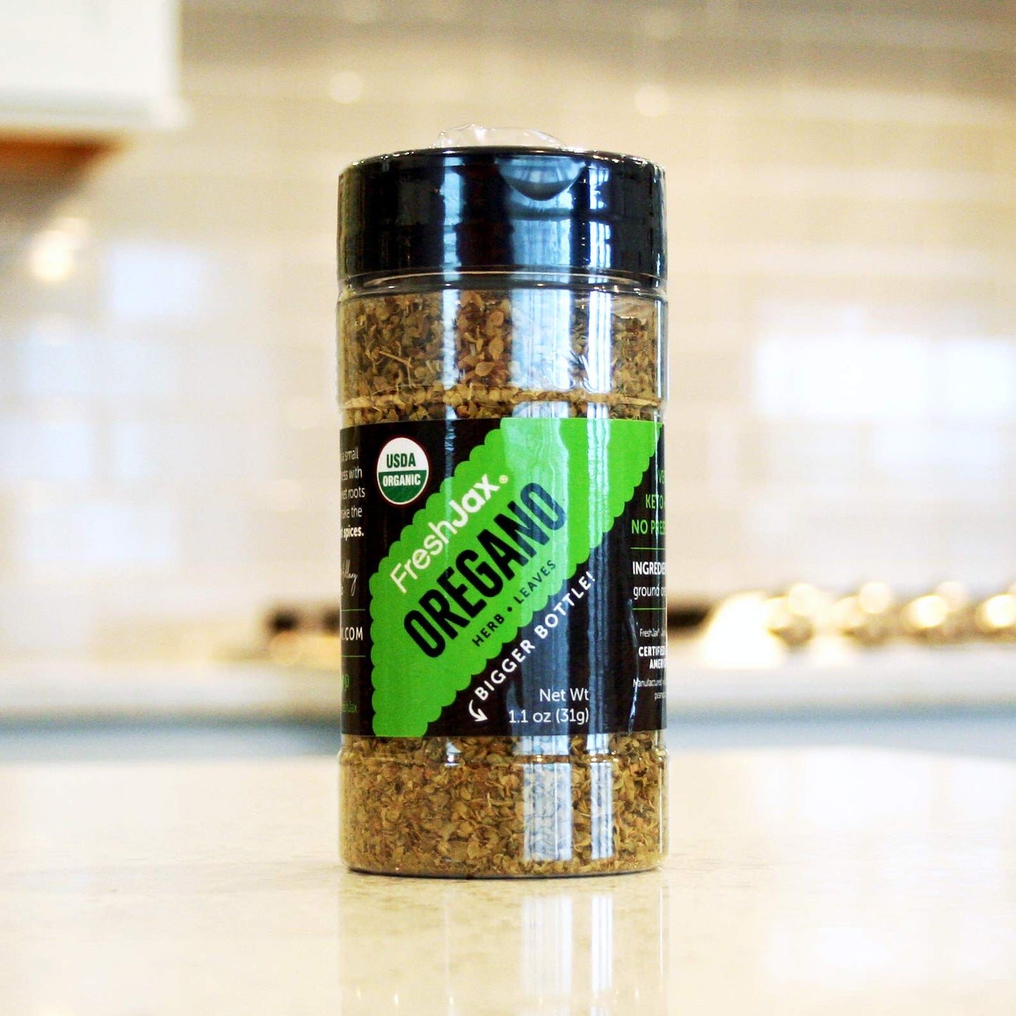 Freshjax Organic Spices - Oregano - Large Bottle, Gluten-Free, Kosher