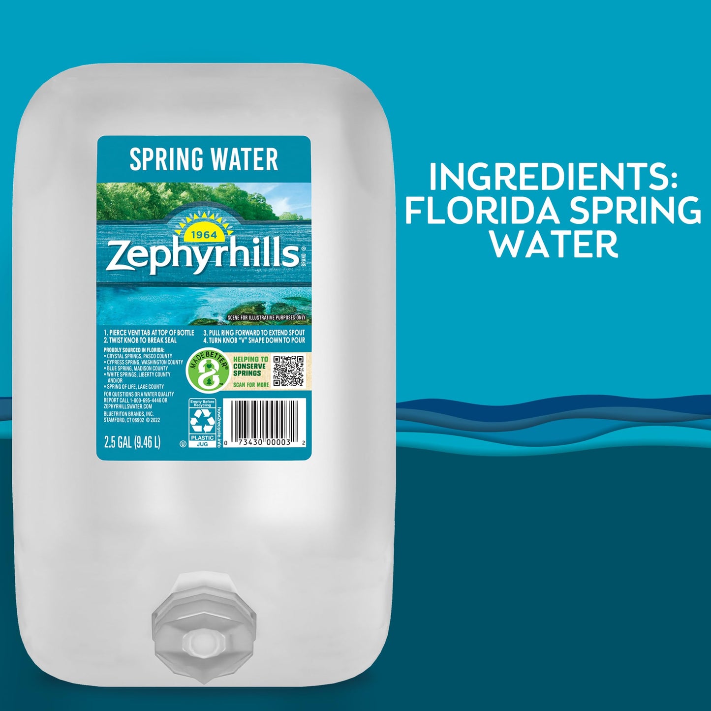 Zephyrhills Spring Water, 2.5 gallon 320 Fl Oz (Pack of 1)
