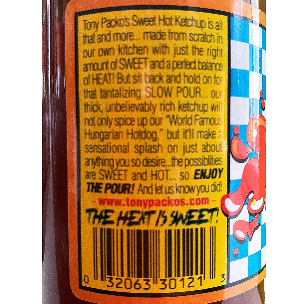 Tony Packo'S Sweet Hot Ketchup, 14 Ounce Jar (Pack Of 4) With Tony Packo Jar Opener