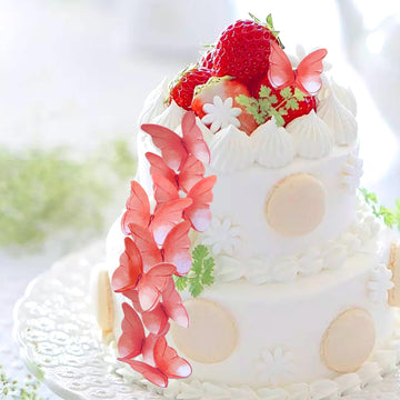 52 Pieces Edible Wafer Paper Butterfly Cake Decoration, Suitable For Weddings, Birthdays, Christmas Parties To Decorate Cookies,
