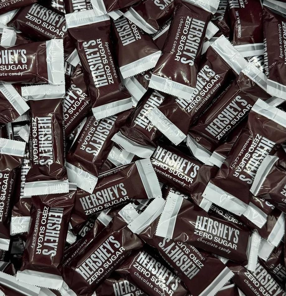 Zero Sugar Milk Chocolate Candy Bars - Approx. 45 Pieces Bulk Pack