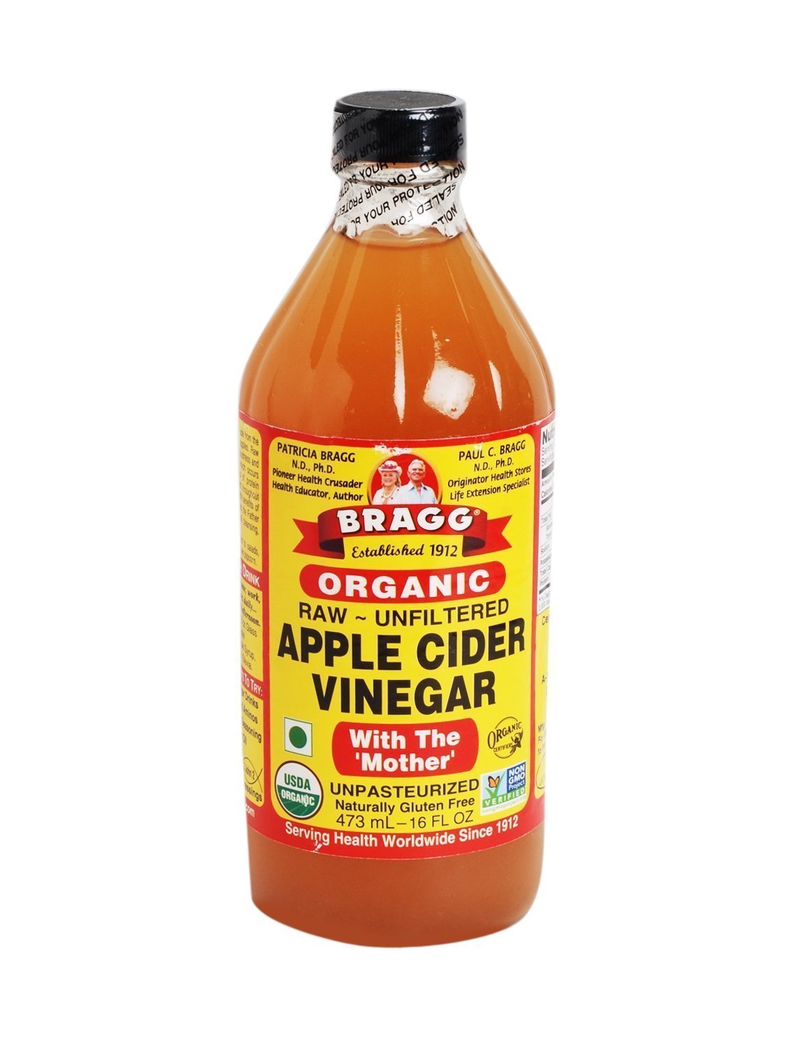 Bragg Organic Raw Apple Cider Vinegar with Mother, 16 Fl Oz, Gluten Free, Pack of 1