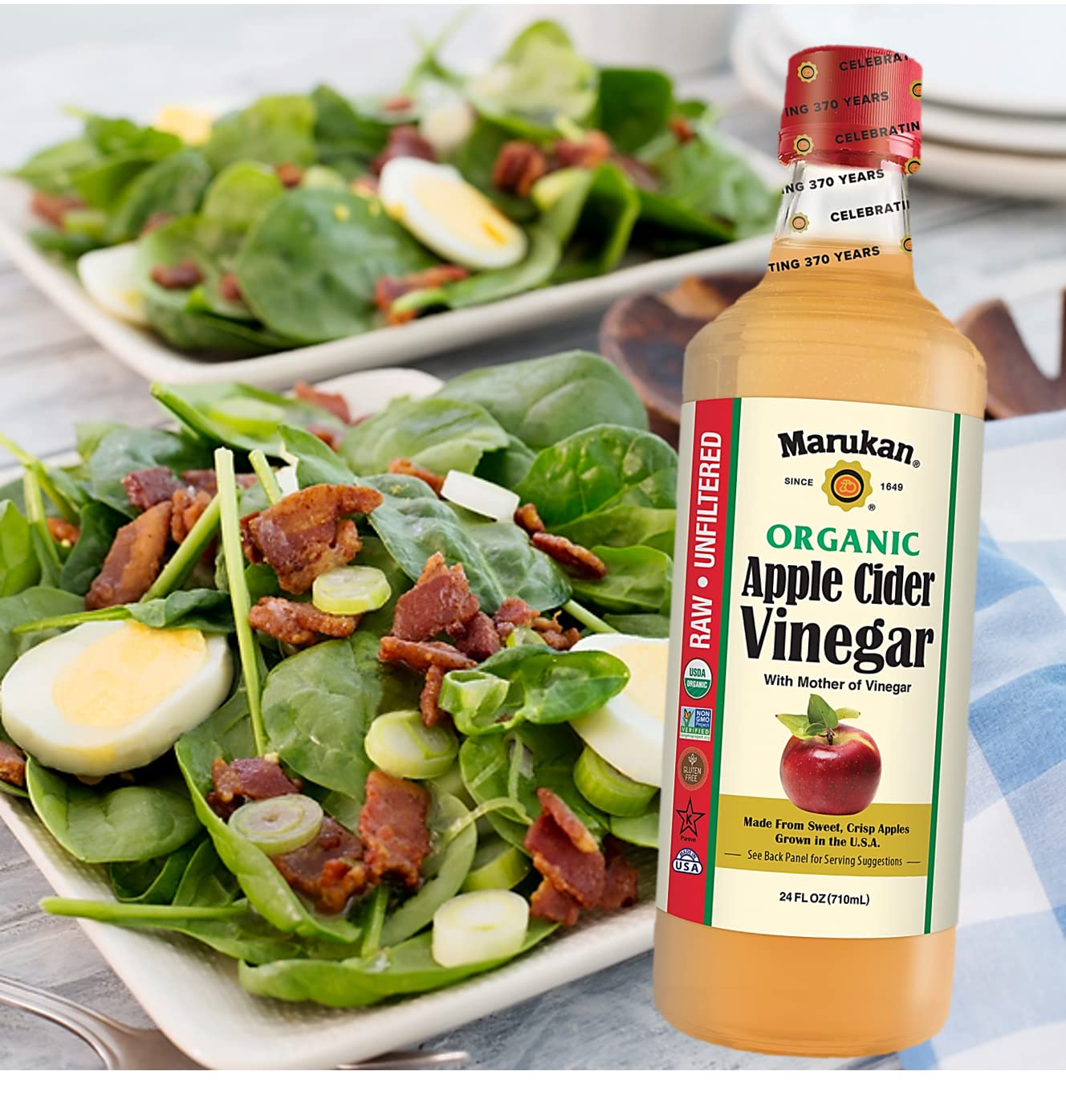 Marukan Organic Apple Cider Vinegar, 24 Ounce Pet Bottle (Pack Of 2)