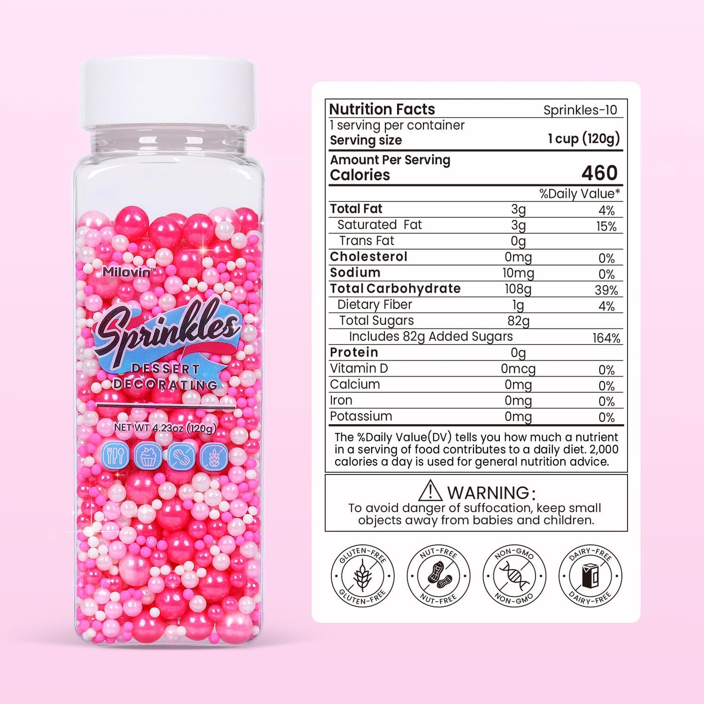 Edible Pink Sprinkles For Cake Decorating, Pearl Sprinkles, Edible Pearls, Cake Pearls For Baby Showers, Weddings, Birthdays, Ge