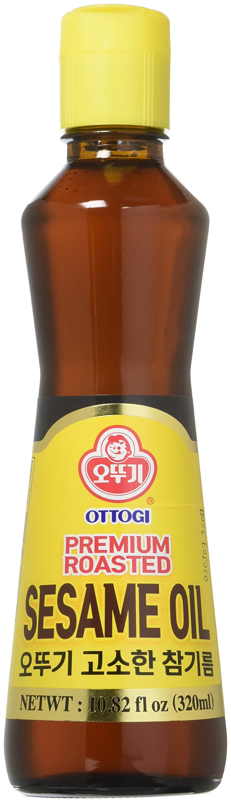 Ottogi 100% Pure Premium Roasted Sesame Oil, Toasted To Perfection, Traditional Korean Style Oil, 320Ml (10.82 Fl Oz)