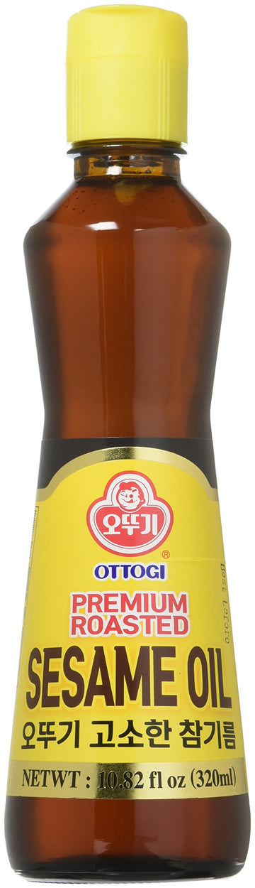 Ottogi 100% Pure Premium Roasted Sesame Oil, Toasted To Perfection, Traditional Korean Style Oil, 320Ml (10.82 Fl Oz)