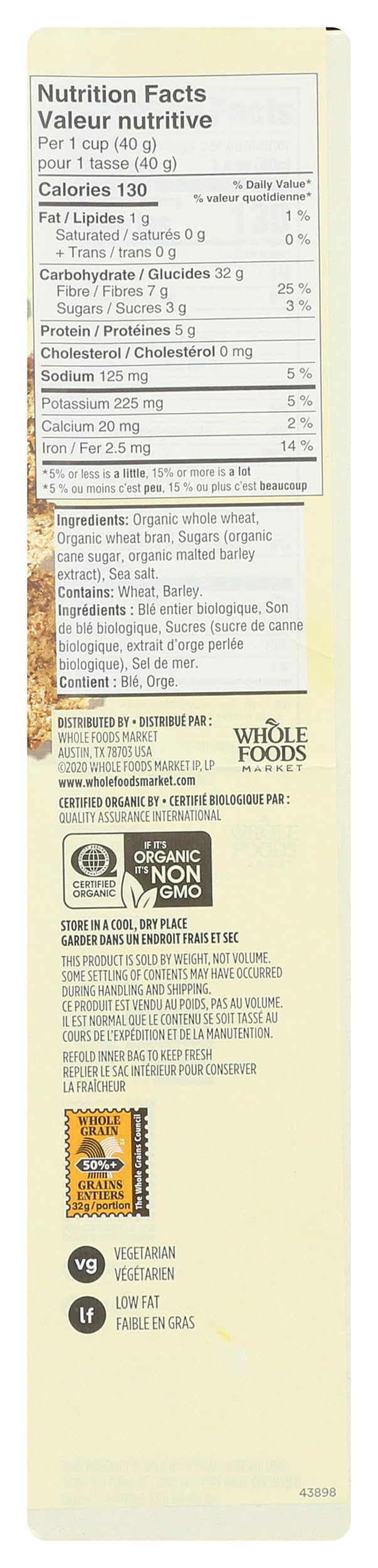 365 by Whole Foods Market Organic Bran Flakes Cereal - 15 OZ, Pack of 1, Healthy Breakfast Option
