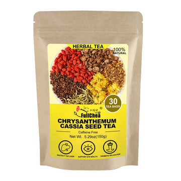 Fullchea - Chrysanthemum Cassia Seed Tea, 30 Teabags, 5G/Bag - Burdock Root, Goji Berries, Osmanthus, Honeysuckle Combination Herbal Tea