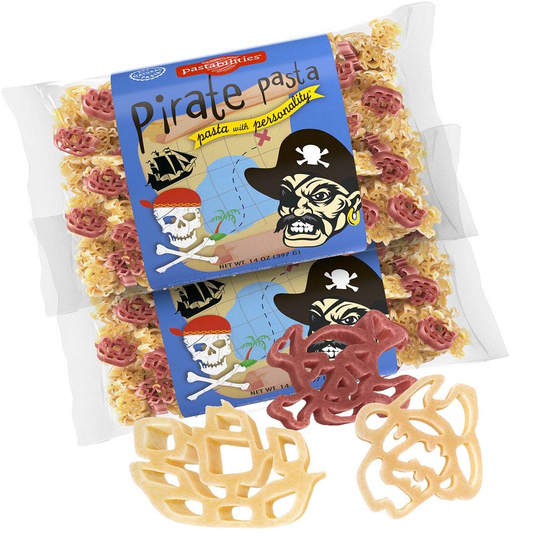 Pastabilities Pirate Pasta, Fun Shaped Skull & Crossbones Noodles, Non-GMO, 14 oz (2 Pack)