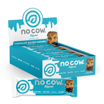 No Cow High Protein Bars, Chocolate Salted Caramel - Healthy Snacks, 20G Vegan Protein, High Fiber, Low Sugar, Keto Friendly, Da