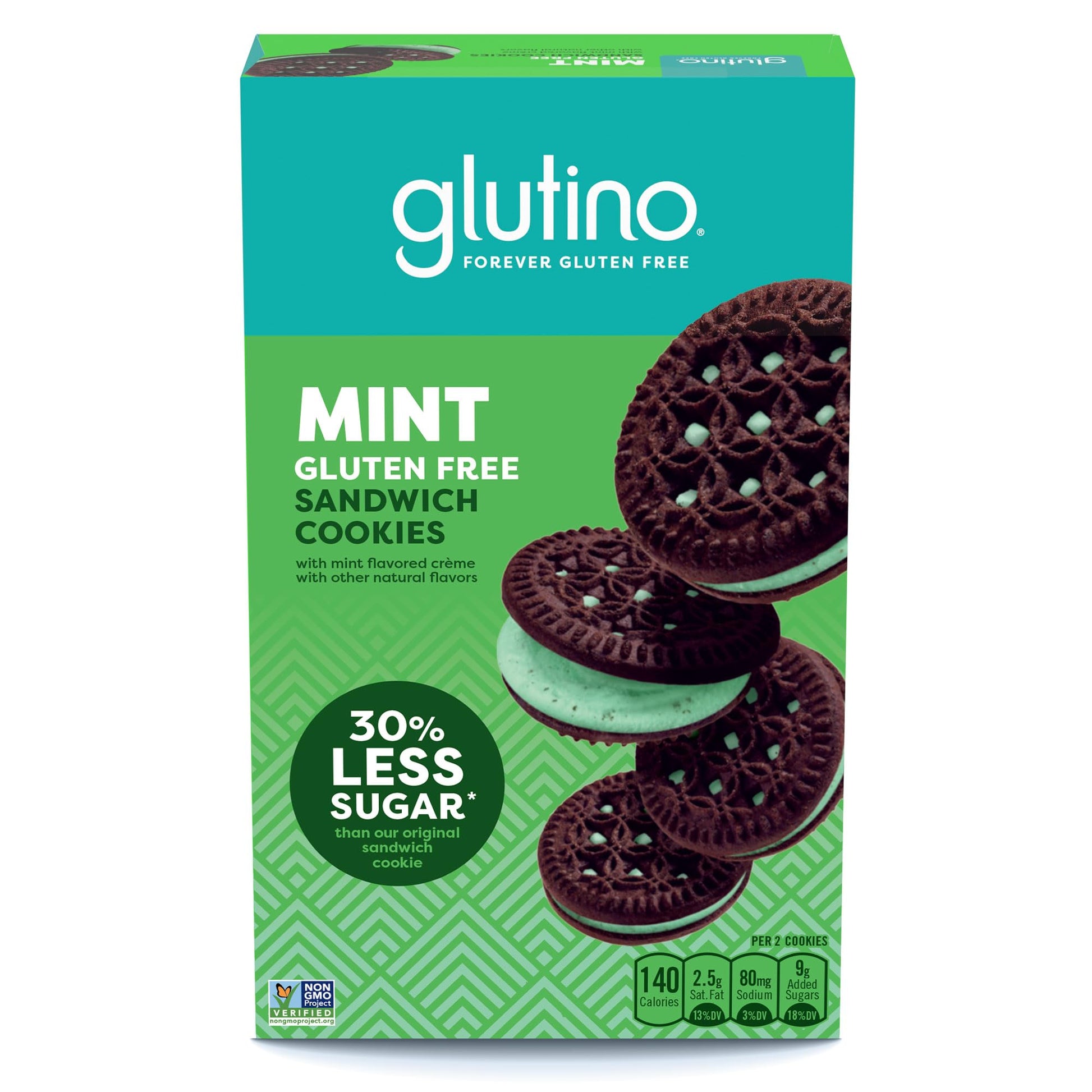 Glutino Gluten Free Mint Flavored Sandwich Cookies, Gluten Free Snacks, 10.5 oz.