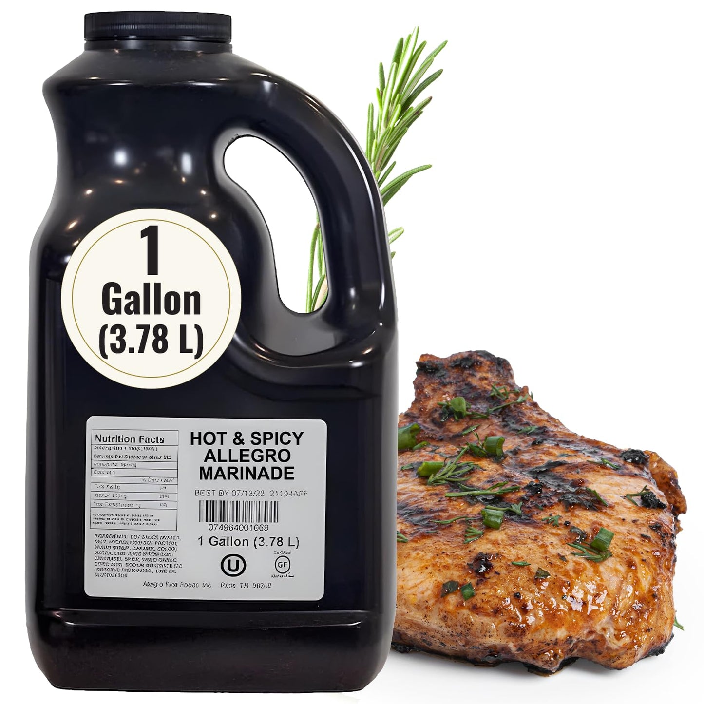 ALLEGRO - The Marinate Everything Marinades - Hot & Spicy 1 Gallon (128 oz), Pack of 1
