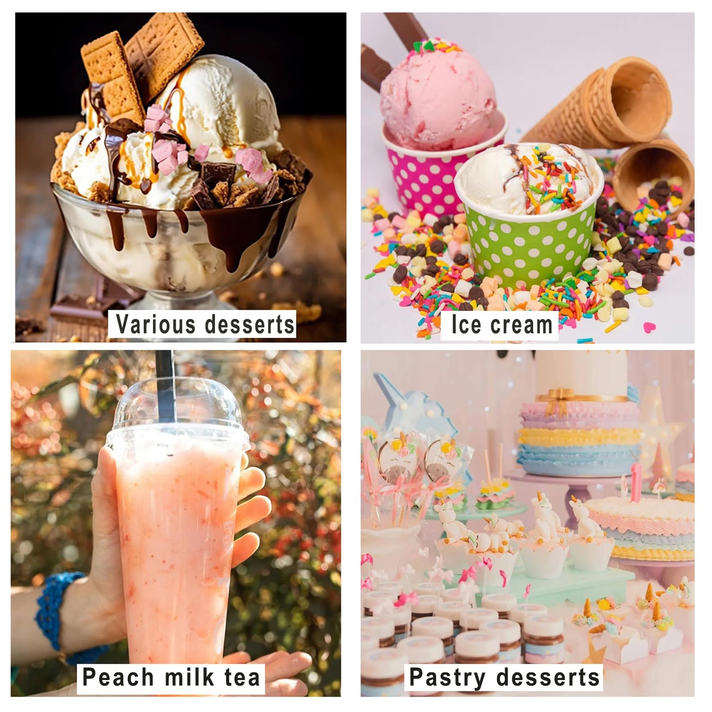 WZQLAOYS Freeze Dried Diced Peaches 220g 100% Natural for Baking, Tea, Smoothies, Yogurt, Cake Decoration