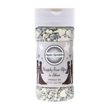 Mystic Sprinkles Wedding/Bridal Sprinkles Mixes (Happily Ever After In Silver Sprinkle Mix 3.8Oz)