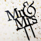 JIEEIN Mr and Mrs Cake Topper, Black Acrylic Bride and Groom Sign, 1 Count