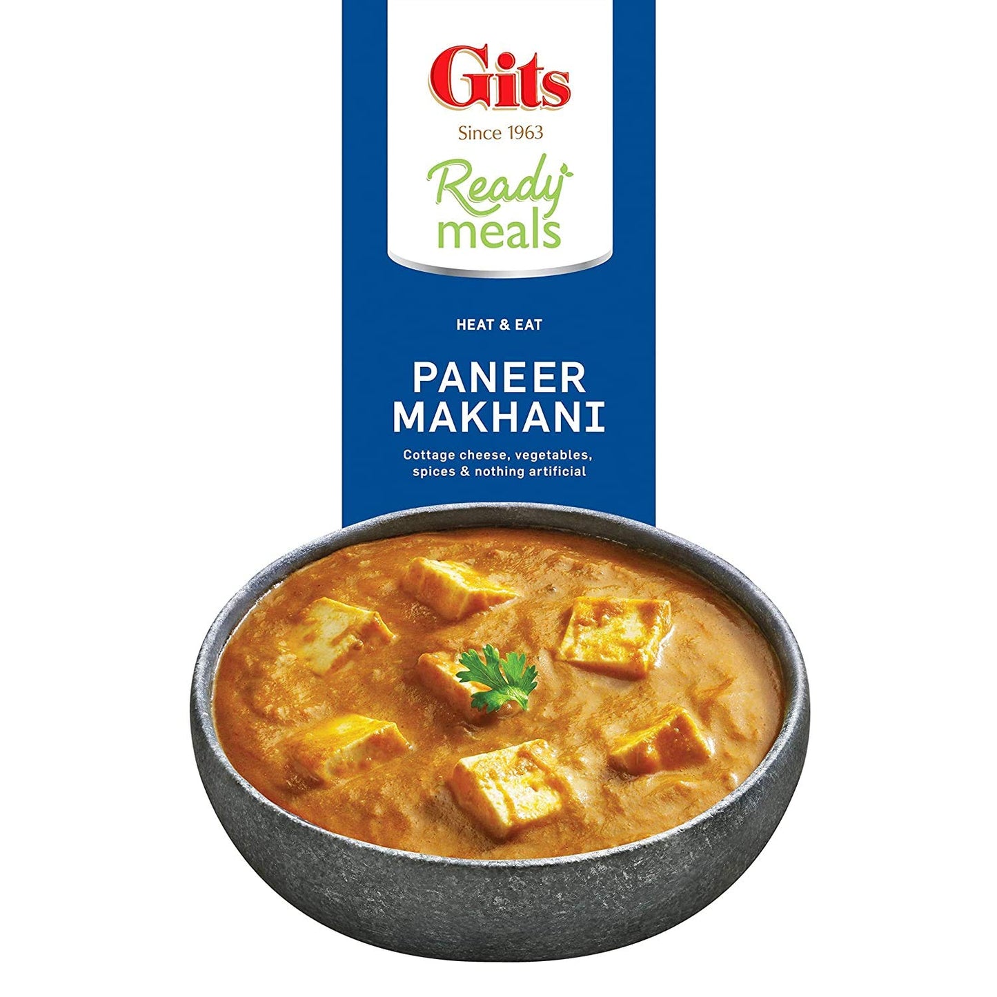 Gits Ready To Eat Paneer Makhani, Pure Veg, Heat And Eat Buttery Indian Gravy, Microwaveable, 1140G (Pack Of 4 X 285G Each)